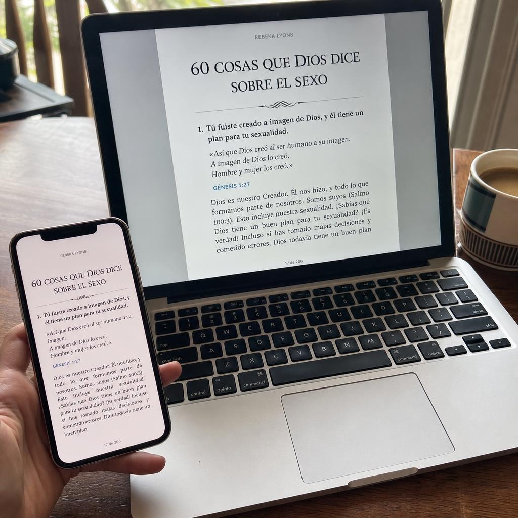 Contenido abierto en computadora y celular